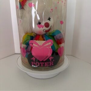 VINTAGE 1980’s  POTER MUSICAL WIND UP CLOWN DOLL- MOVING HEAD WITH MUSIC -RARE